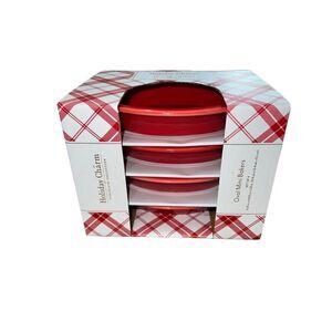 Holiday Charm Oval Mini Bakers Set of 4 Bakeware Dish Porcelain 6in Charcuterie